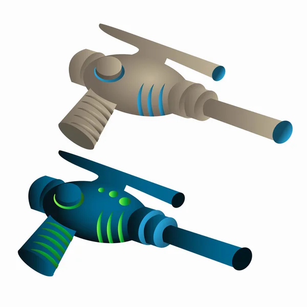 Due giocattoli per bambini pistola laser — Vettoriale Stock