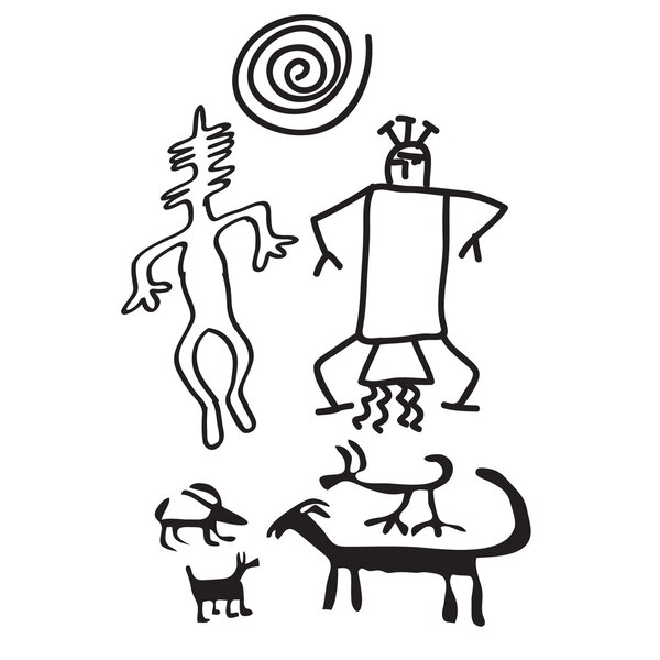 Ancient rock carving, prehistoric paintings