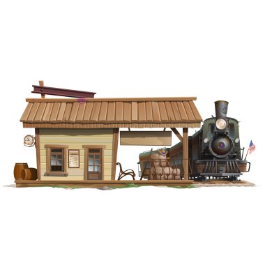 Amerikan tarzı tren istasyonu ve vintage