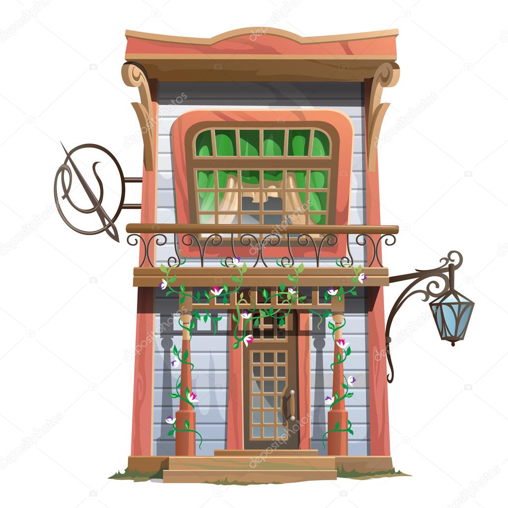 Vintage sewing house in american style, stylish vintage home