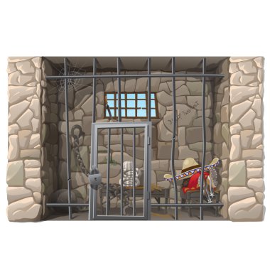 Kovboy mahkum bir hapishane hücresinde yatıyor