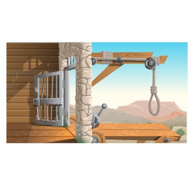 Hapishane ve İskele vahşi batı otelinin konumu