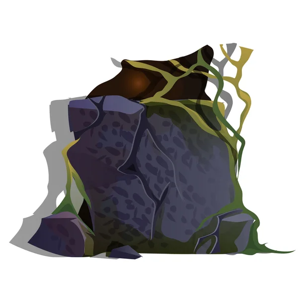 石が散らばっている古代の洞窟への入り口 — ストックベクタ