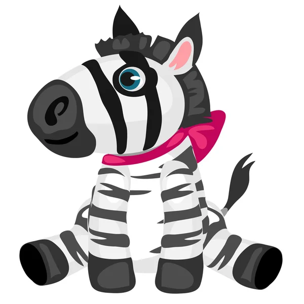 Zeichentrick-Zebra-Spielzeug, Vektor isolierte Tiere — Stockvektor
