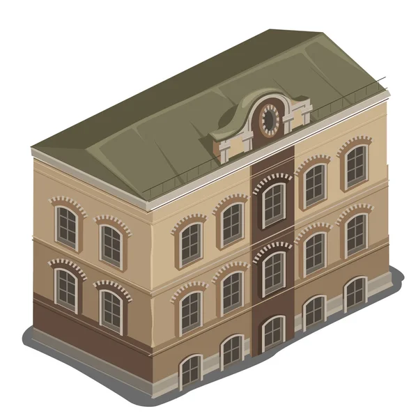 Una casa clásica de muchos pisos, vector aislado — Archivo Imágenes Vectoriales