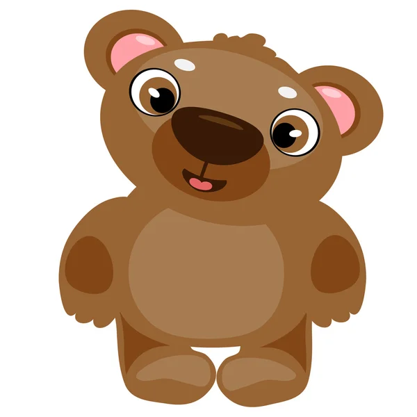 Toy brown cartoon bear isolated — Stock Vector