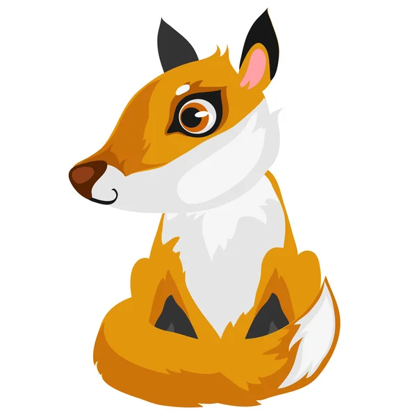 Juguete de dibujos animados zorro aislado, vector animal — Vector de stock