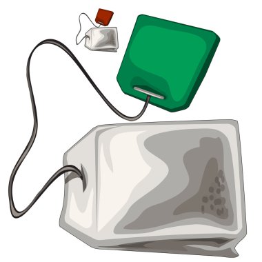 Dize ve etiket lezzetli kuru çay dolu çanta