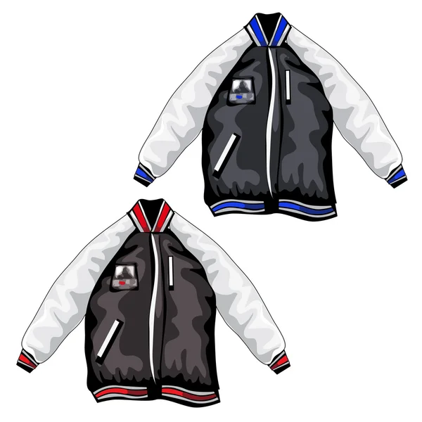 Sports jackets for teenagers, vector clothing — Stock Vector