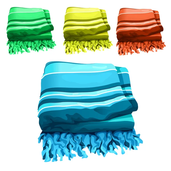 绿色、 黄色、 红色和蓝色的毛巾 — 图库矢量图片