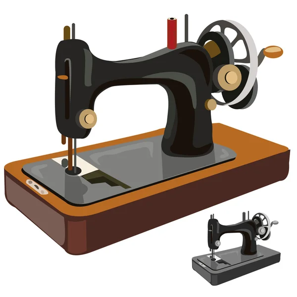 老式缝纫机，孤立的矢量 — 图库矢量图片