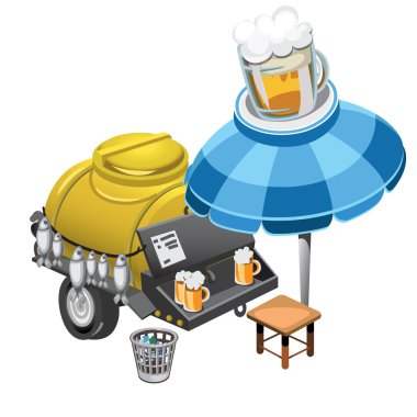 Bira ve aperatifler varil açık havada satış