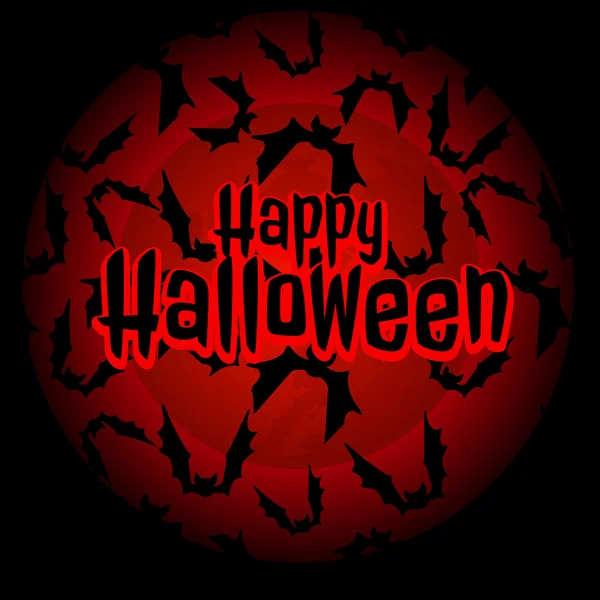 Pipistrelli in fretta per Halloween su uno sfondo rosso — Vettoriale Stock