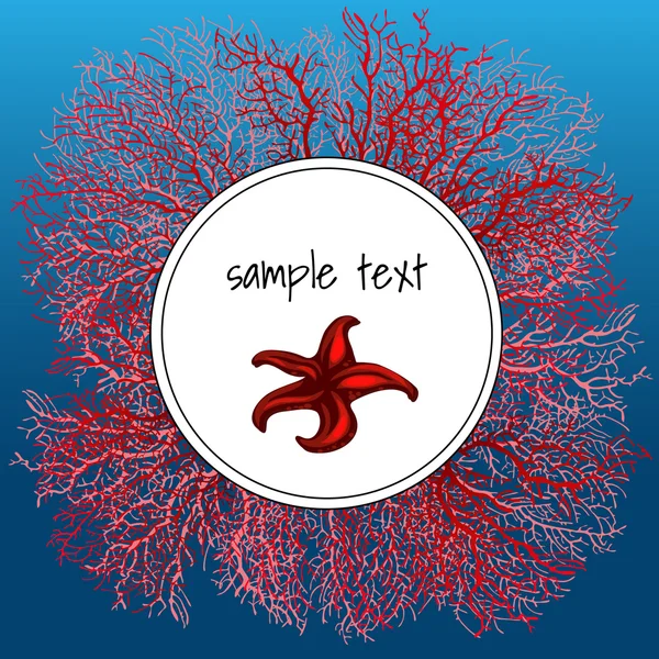 Textura červený korál ovál a hvězdice — Stockový vektor