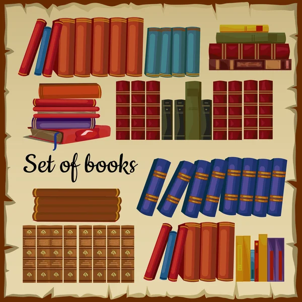 Set of books from the library — Stock Vector