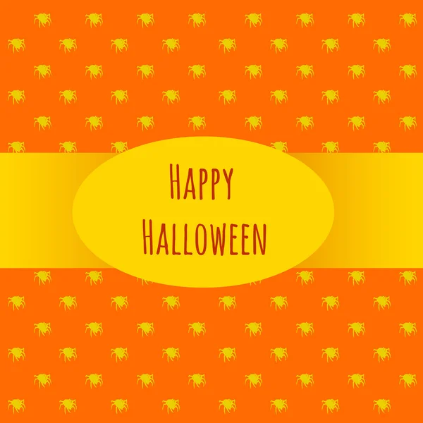 Carta felice Halloween su uno sfondo arancione — Vettoriale Stock