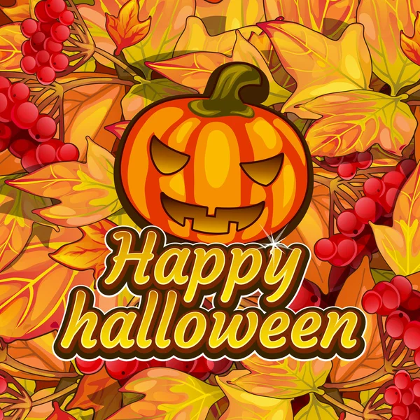 Pompoen snijwerk, symbool van happy Halloween — Stockvector