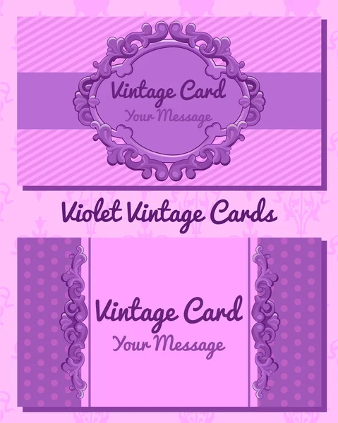 Violet vintage horizontal card — Stock Vector