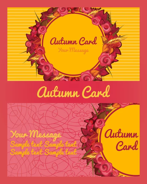 Herbstkarte, Visitenkarte, Einladung, Flyer — Stockvektor