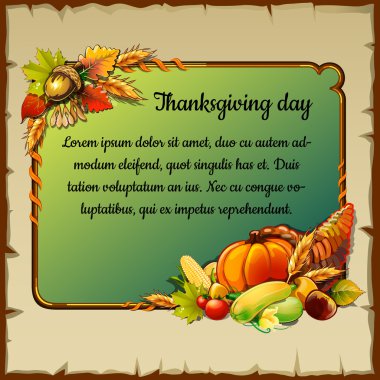 Sebze ile Şükran günü için kart