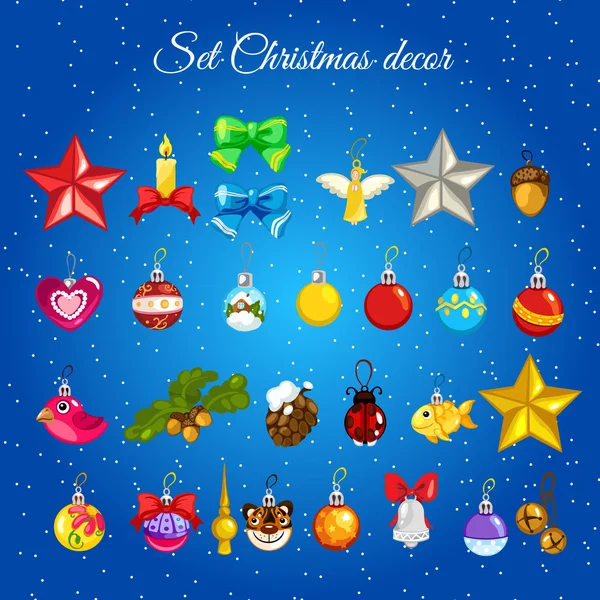 Great set of toys for Christmas decorations — Stock Vector