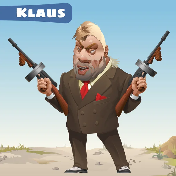 Fiktivní postava - bandita Klaus — Stockový vektor
