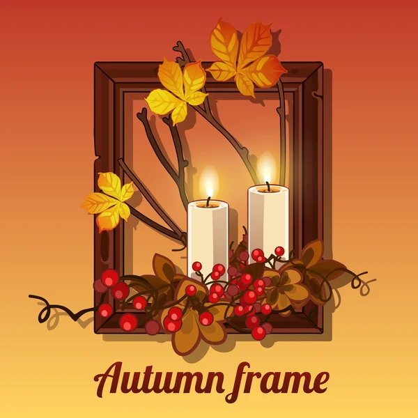Herfst stilleven in een frame voor afbeelding — Stockvector