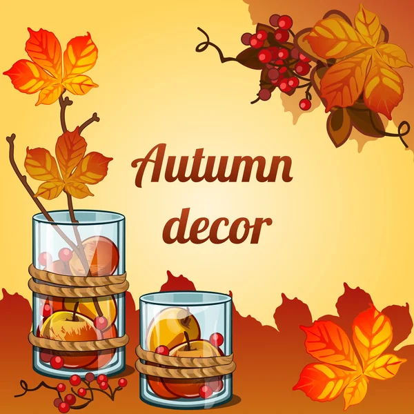 Outono dourado recolhido em uma bela decoração —  Vetores de Stock