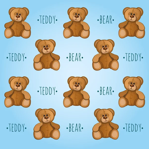 Blauwe achtergrond met Teddy bears — Stockvector