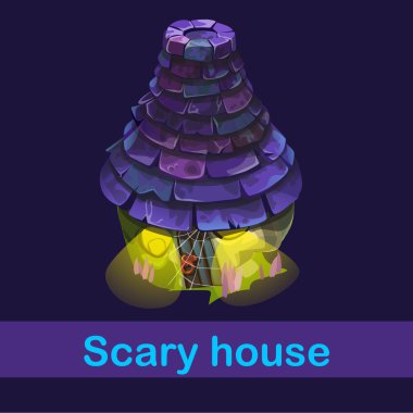 Little fairy house with strange inhabitants clipart