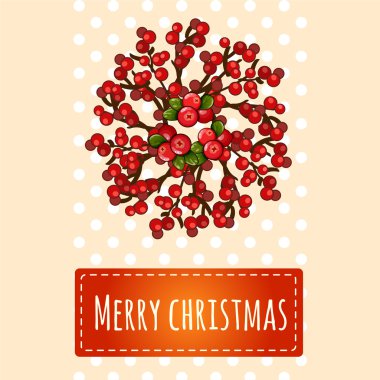 Basit parlak Noel kartı ile selamlar