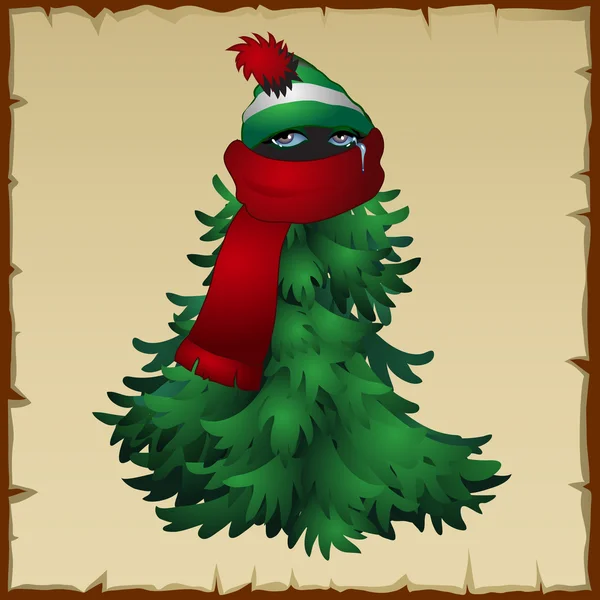 Animale ninja travestito in un costume di Natale — Vettoriale Stock