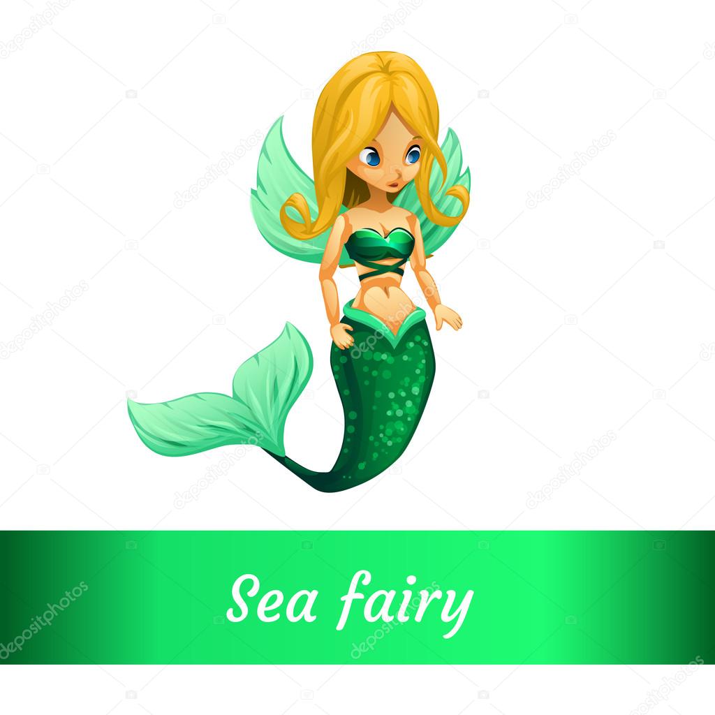 The girl is the sea fairy with wings and a tail