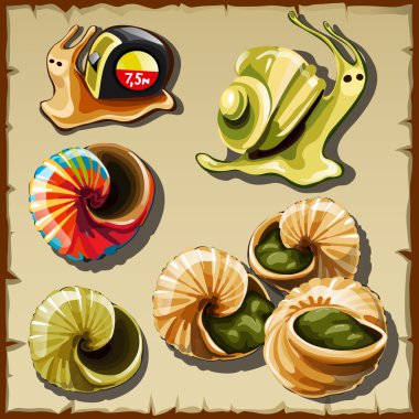 Salyangoz, Bahçe ve oyuncak yaratıklar simgeler kümesi