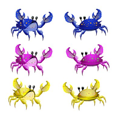 İki taraftan izole üç renkli Yengeç kümesi