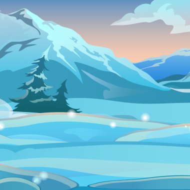 Kar Vadisi Dağları ve köknar ağaçları ile