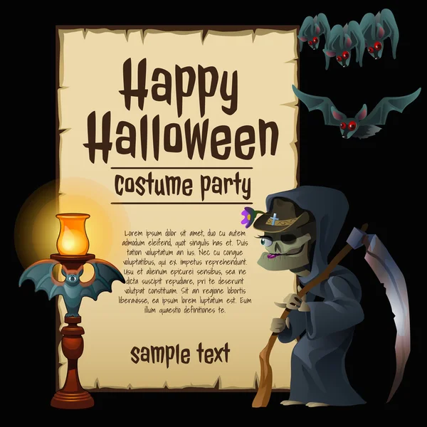 Witch party kostýmy, veselý Halloween — Stockový vektor