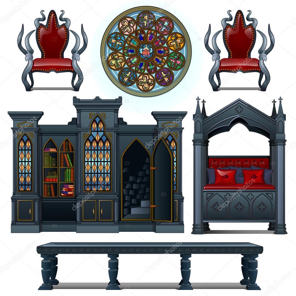 Vintage design furniture of the medieval house