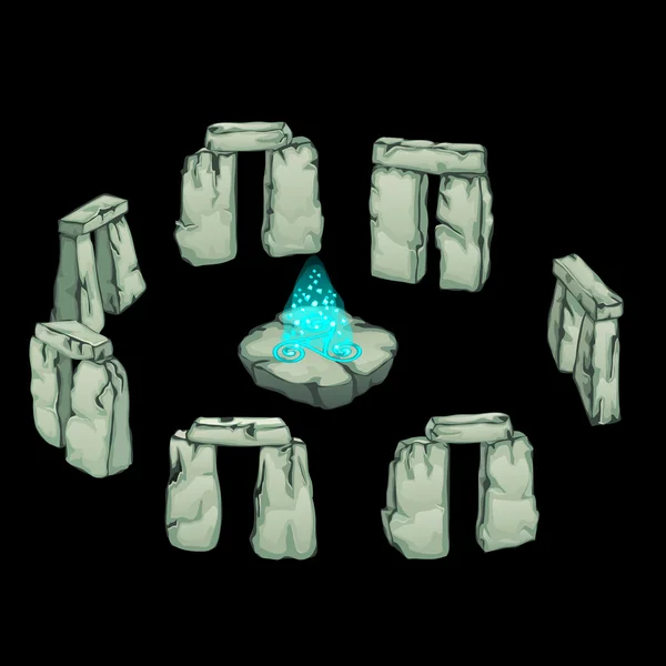 Stonehenge mit blauem magischen Portal — Stockvektor