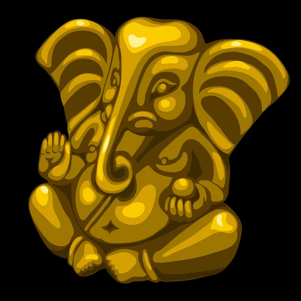 Statuia de aur a unui elefant, un obiect de închidere — Vector de stoc