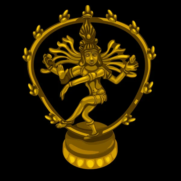 Golden figure of dancing Shiva — Stock Vector
