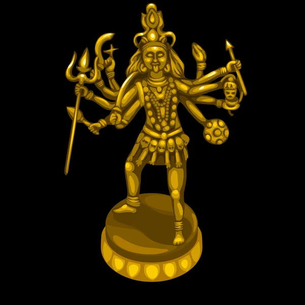 Estátua de ouro da divindade com muitas mãos —  Vetores de Stock