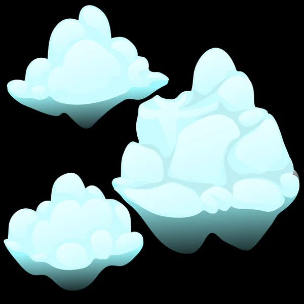 三个雪块，冰的冰山 — 图库矢量图片