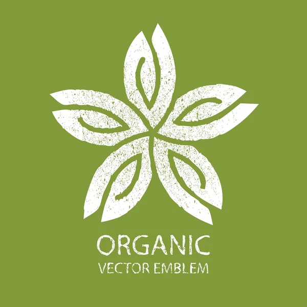 Emblema organico astratto vettoriale, monogramma di contorno, simbolo floreale — Vettoriale Stock