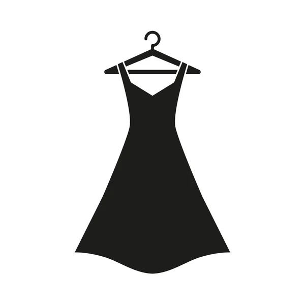 Zwarte jurk op hanger — Stockvector