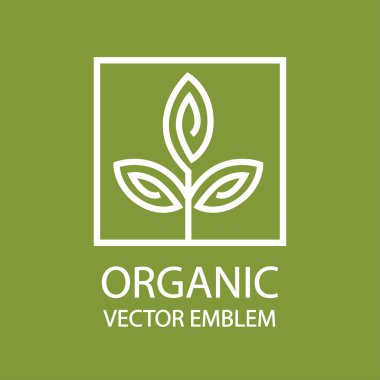 Vektör soyut organik amblemi, anahat monogram, çiçek simgesi