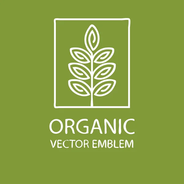 Vector abstrakt organiska emblem, disposition monogram, blomma symbol — Stock vektor