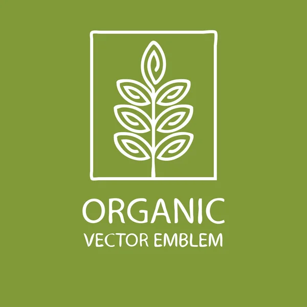 Vektör soyut organik amblemi, anahat monogram, çiçek simgesi