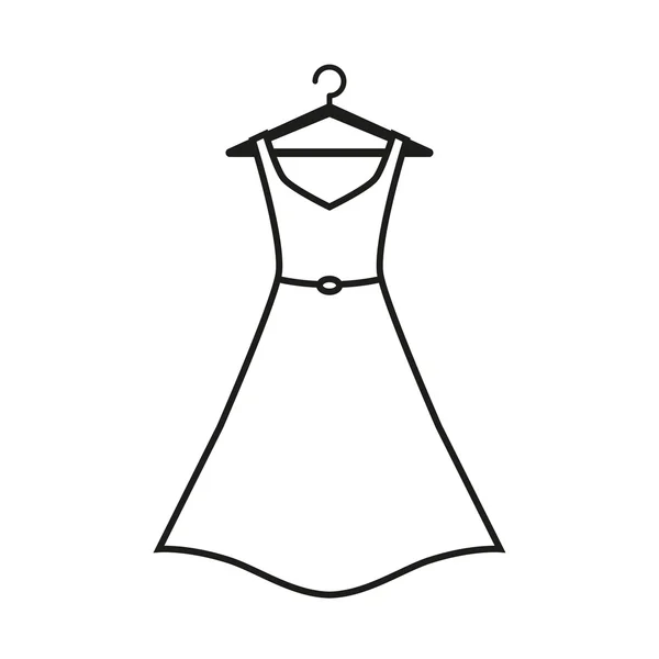 Witte jurk op hanger — Stockvector