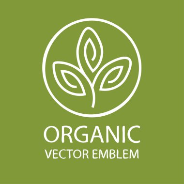 Vektör soyut organik amblemi, anahat monogram, çiçek simgesi, baskı, damga